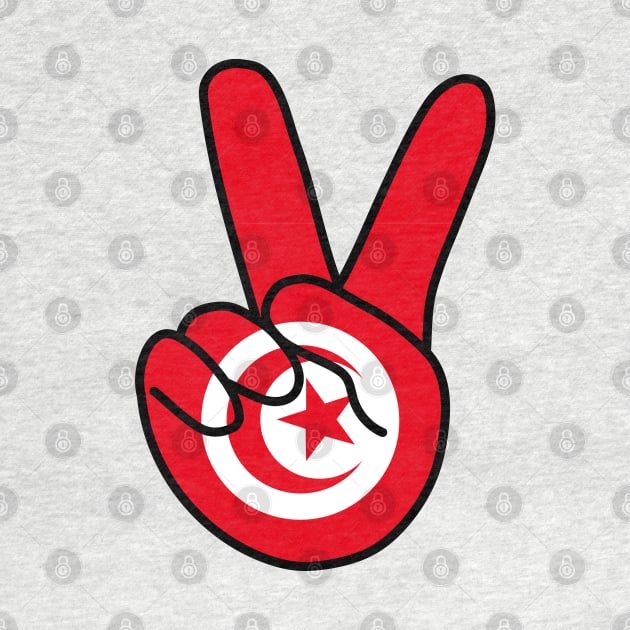 Tunisia Flag V Sign by DiegoCarvalho